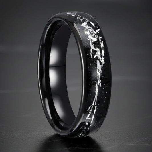 Tungsten Carbide Meteorite Ring