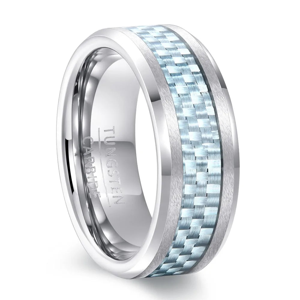 Tungsten Carbon Fiber Wedding Ring