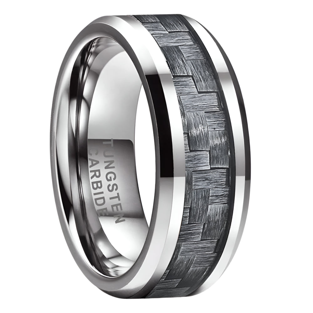 Tungsten Carbon Fiber Wedding Ring