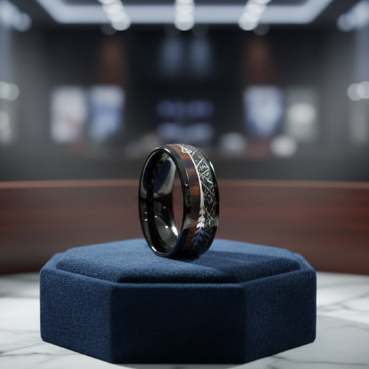 Tungsten Meteorite Ring Mens