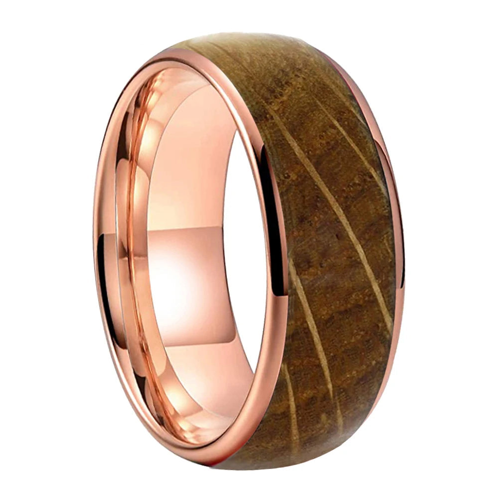 Tungsten Ring with Wood Inlay