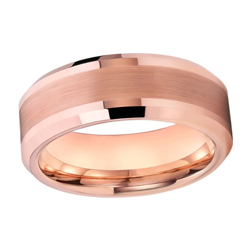 Tungsten Rose Gold Men’s Wedding Ring
