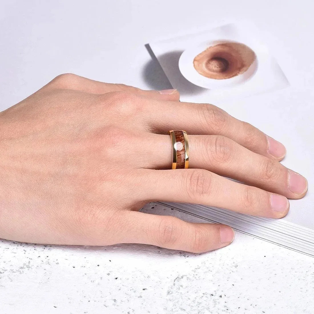 Tungsten Wood Wedding Ring