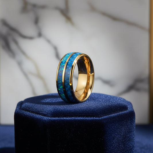 Tungsten Blue Carbon Fiber Ring