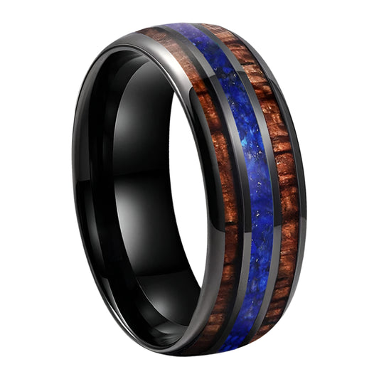 Tungsten Carbide Koa Wood Ring