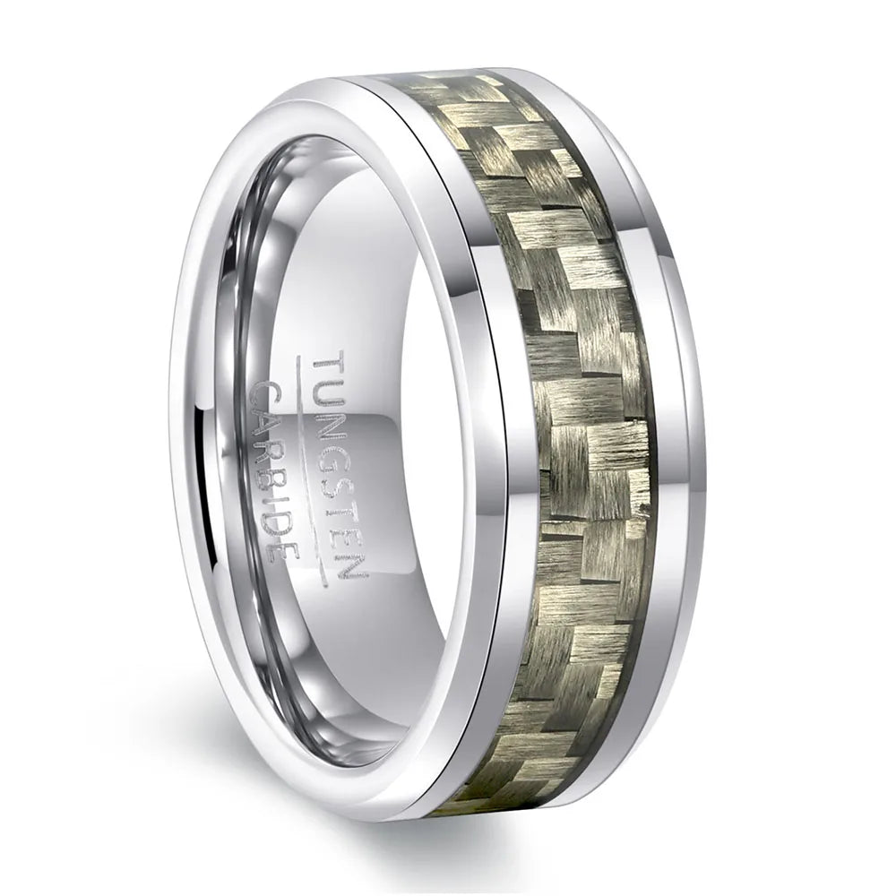 Tungsten Carbon Fiber Wedding Ring