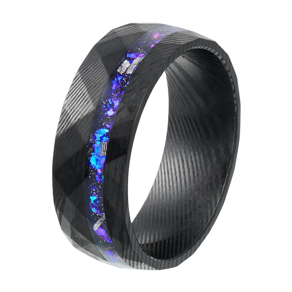 Tungsten Damascus Pattern Ring
