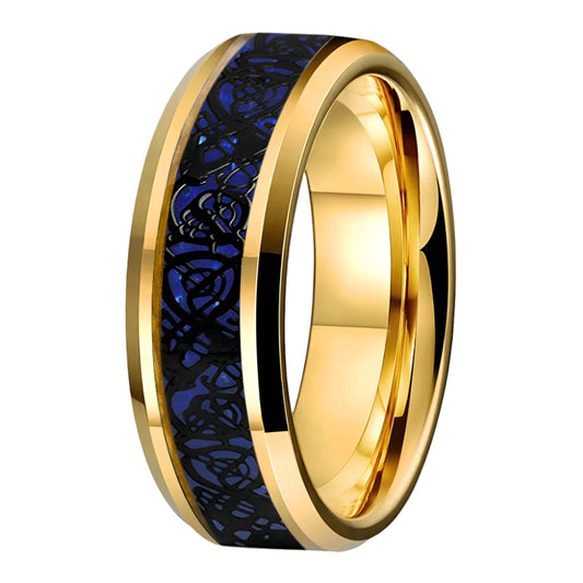 Tungsten Dragon Mens Ring