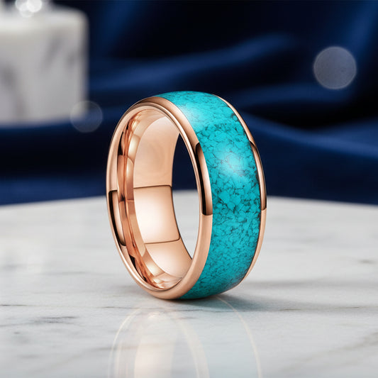 Turquoise Tungsten Wedding Ring