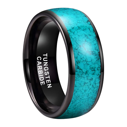Turquoise Tungsten Wedding Ring