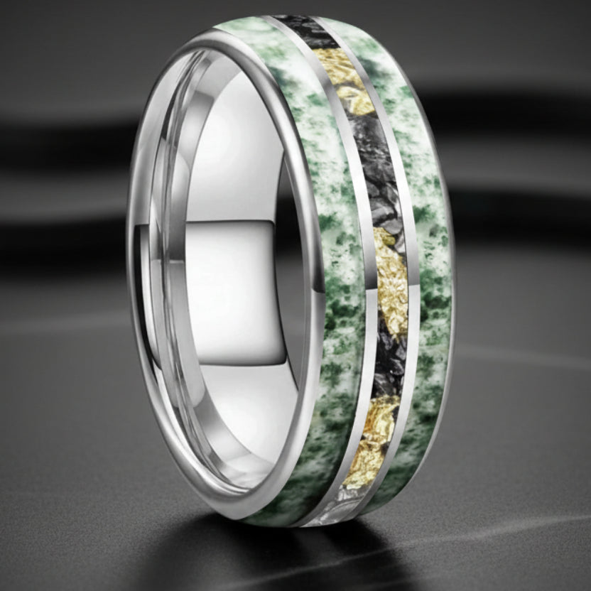 Unisex Tungsten Meteorite Ring