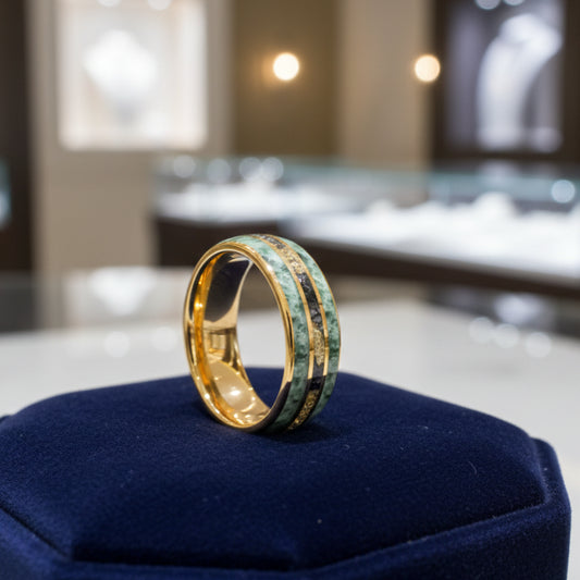 Unisex Tungsten Meteorite Ring