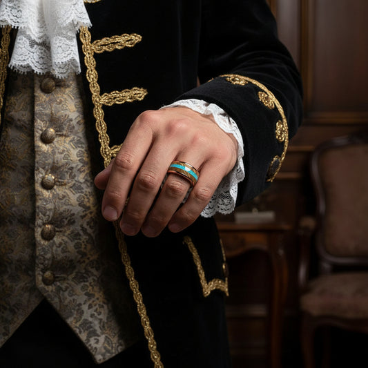 Whiskey_Barrel_Oak_Turquoise_Tungsten_Wedding_Band