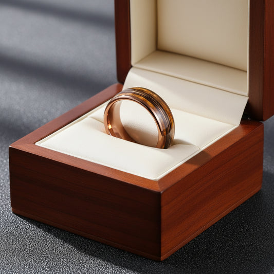 Whiskey Barrel Wood Inlay Ring