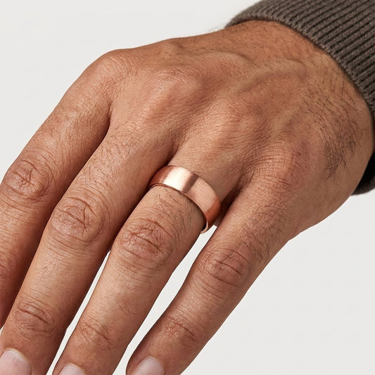 brushed rose gold finish tungsten carbide ring