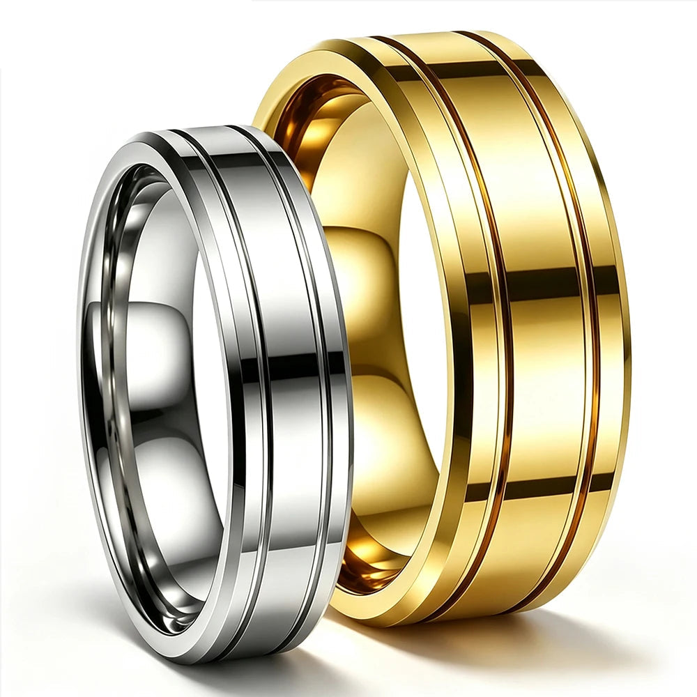 double-groove-flat-polished-tungsten-wedding-ring