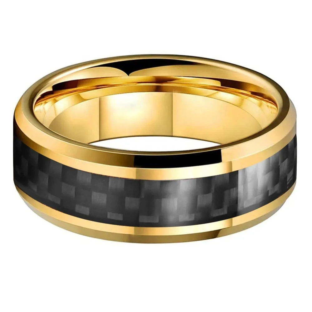gold and carbon fiber ring