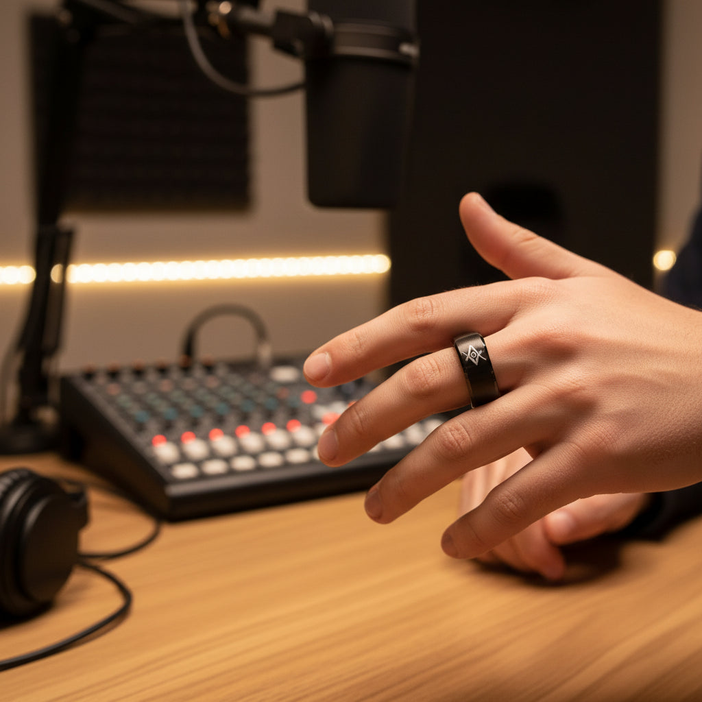 Masonic Tungsten Ring