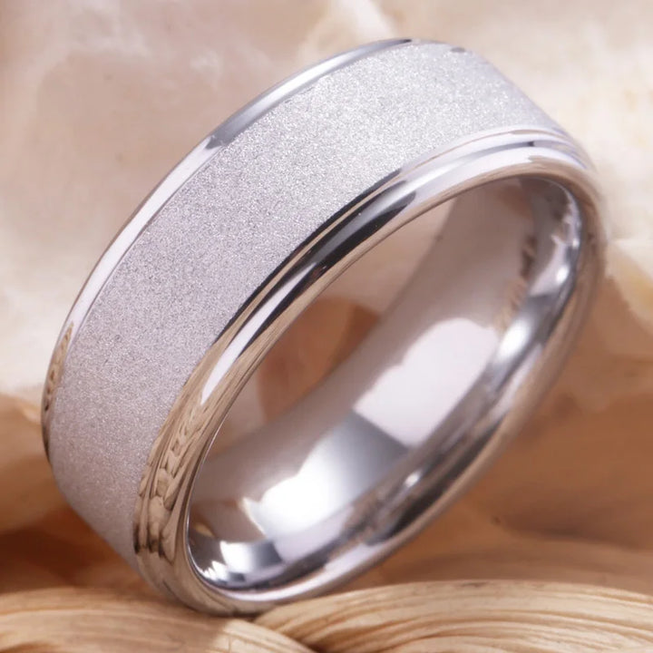 sandblasted tungsten ring
