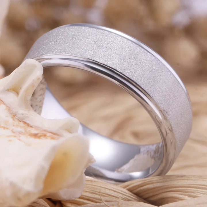 sandblasted tungsten ring