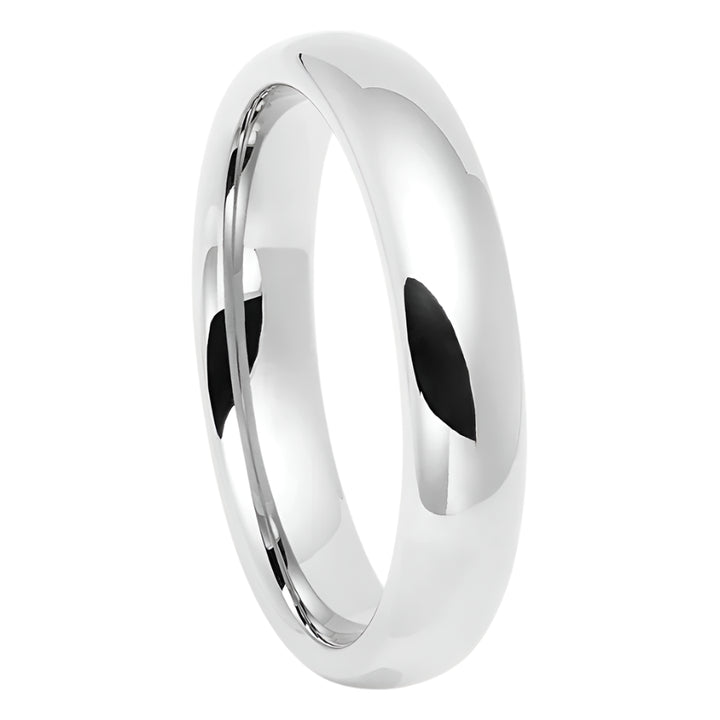 white tungsten wedding band