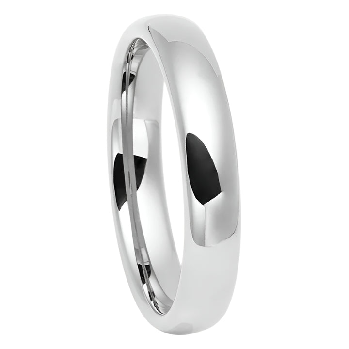 white tungsten wedding band