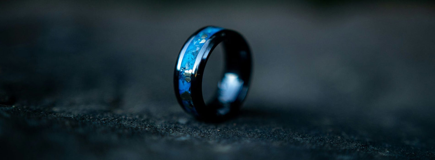 Blue Tungsten Rings