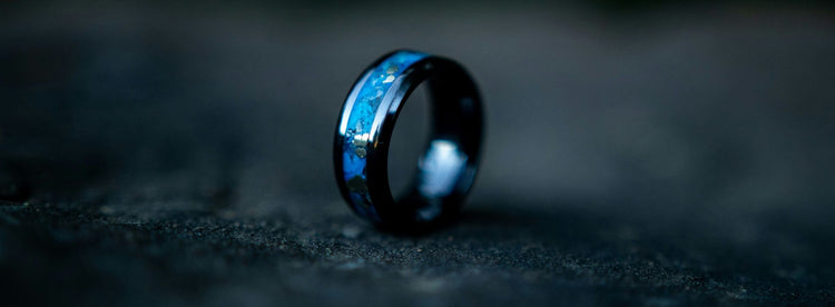 Blue Tungsten Rings
