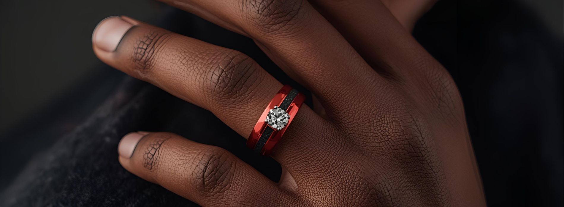 red tungsten rings