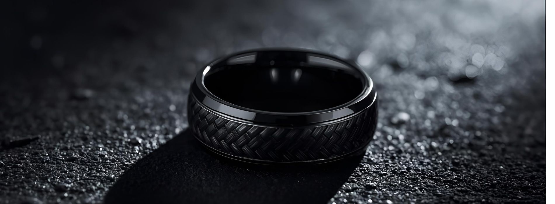 Tungsten Blue Carbon Fiber Ring