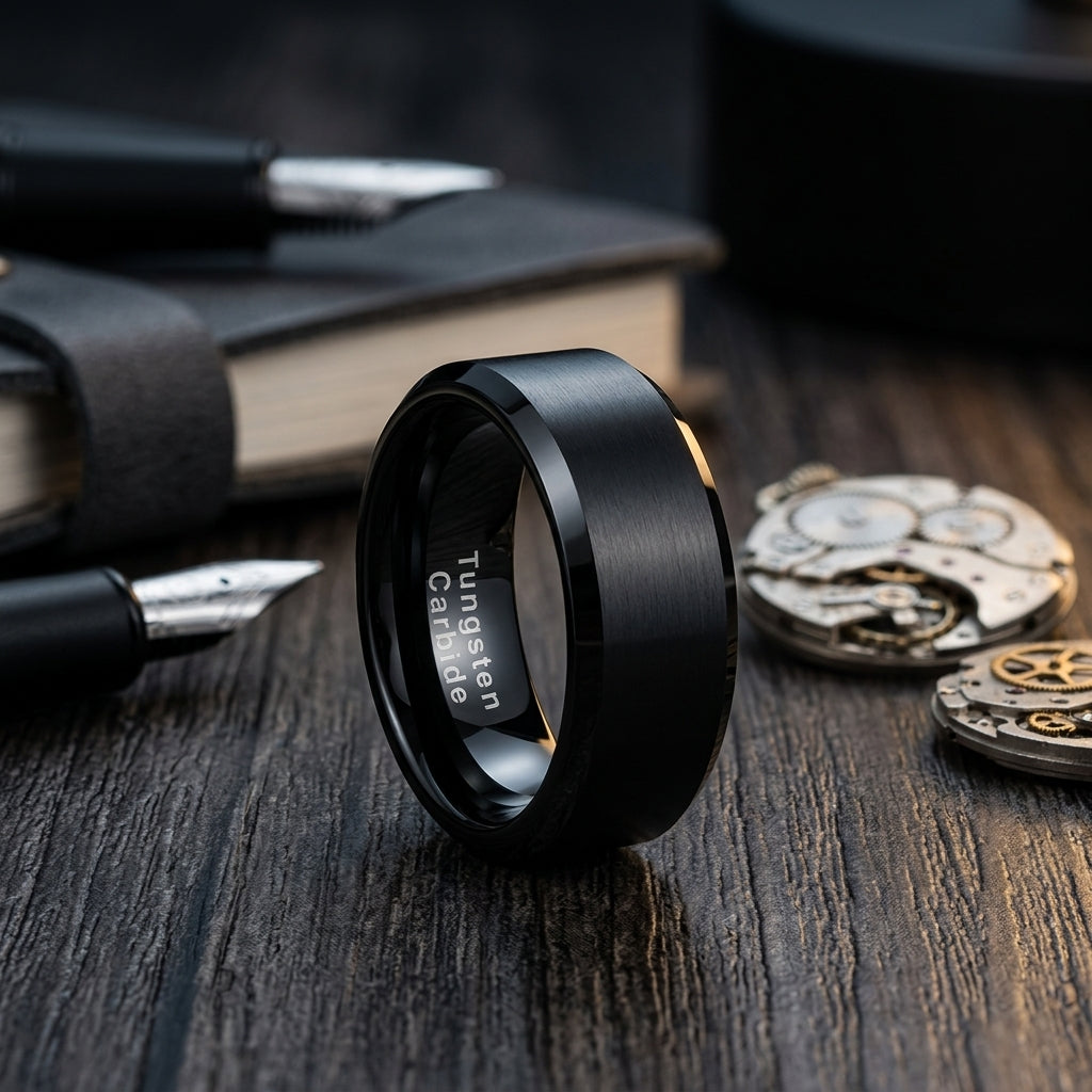 10mm_Black_Tungsten carbide-Ring