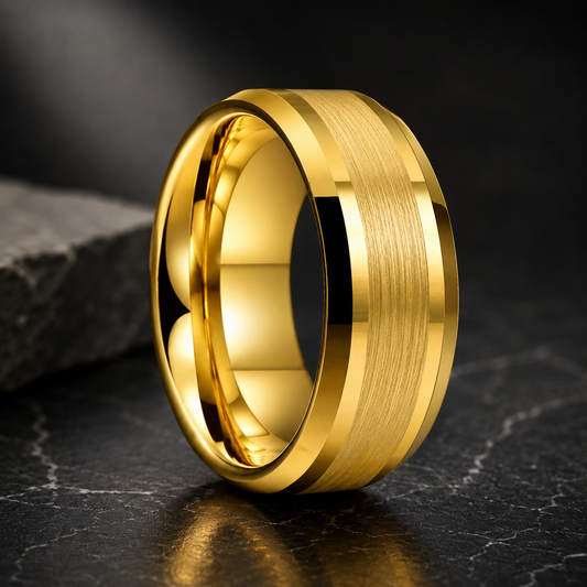 10mm Gold Tungsten Ring