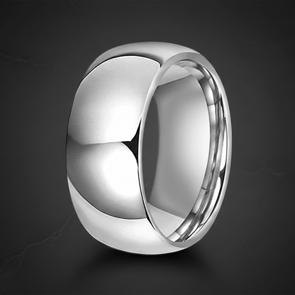 10mm Men Silver Tungsten Wedding Ring