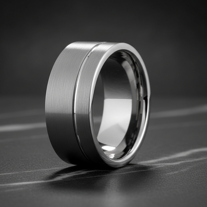 10mm_Silver_Tungsten_Ring_with_Offset_Line