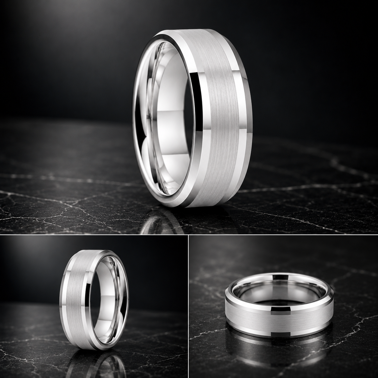10mm White Tungsten Ring
