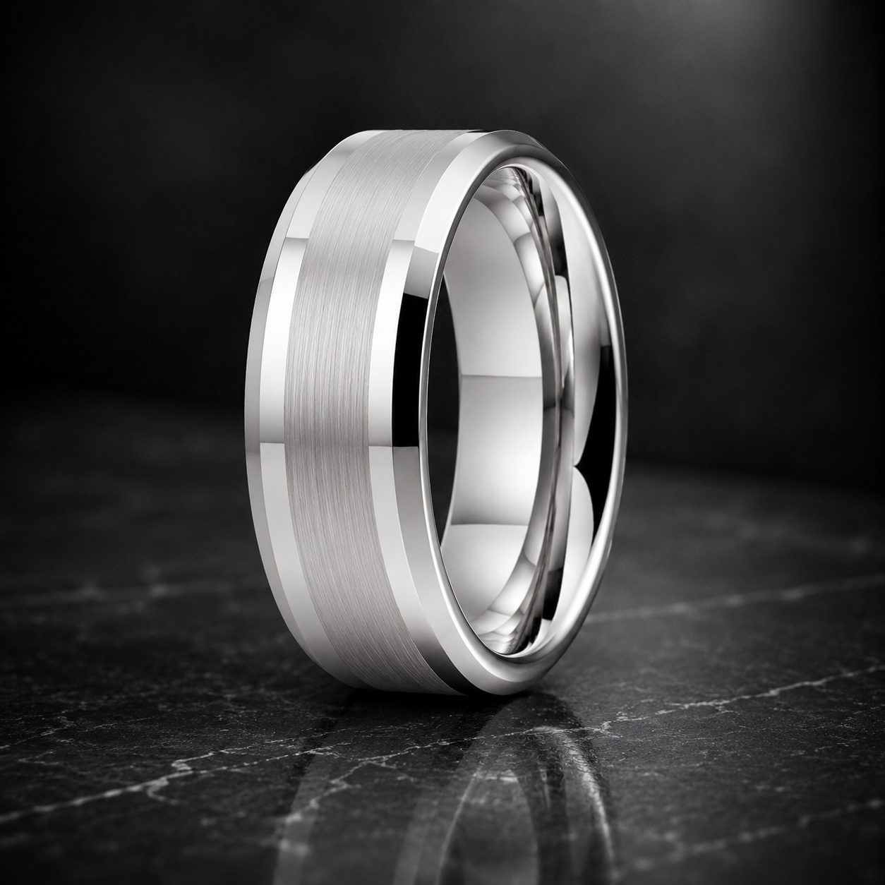 10mm White Tungsten Ring
