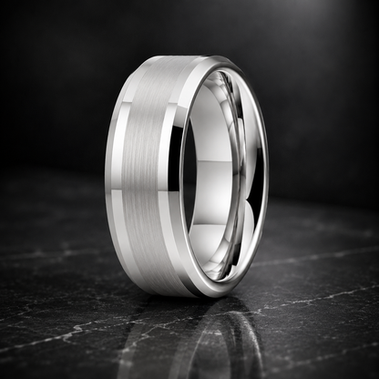 10mm White Tungsten Ring