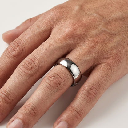 10mm White Tungsten  wedding Ring