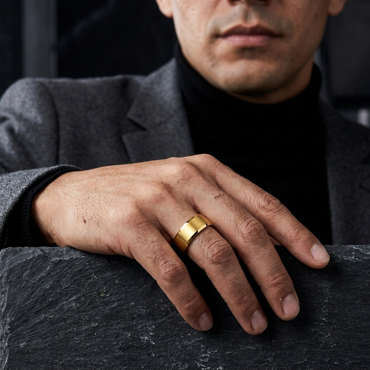 10mm Beveled Matte Tungsten Wedding Band