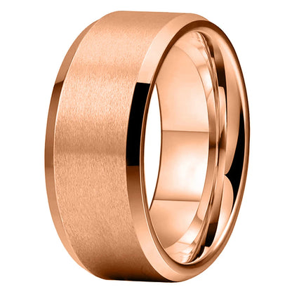 10mm Beveled Matte Tungsten Wedding Band