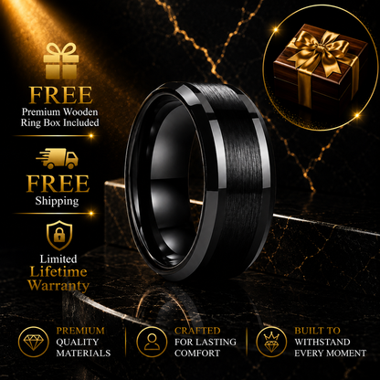 10mm Black Tungsten Ring for men.