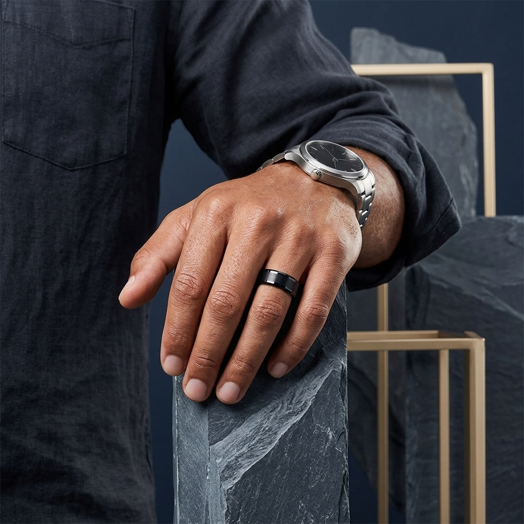 10mm Black Tungsten Ring