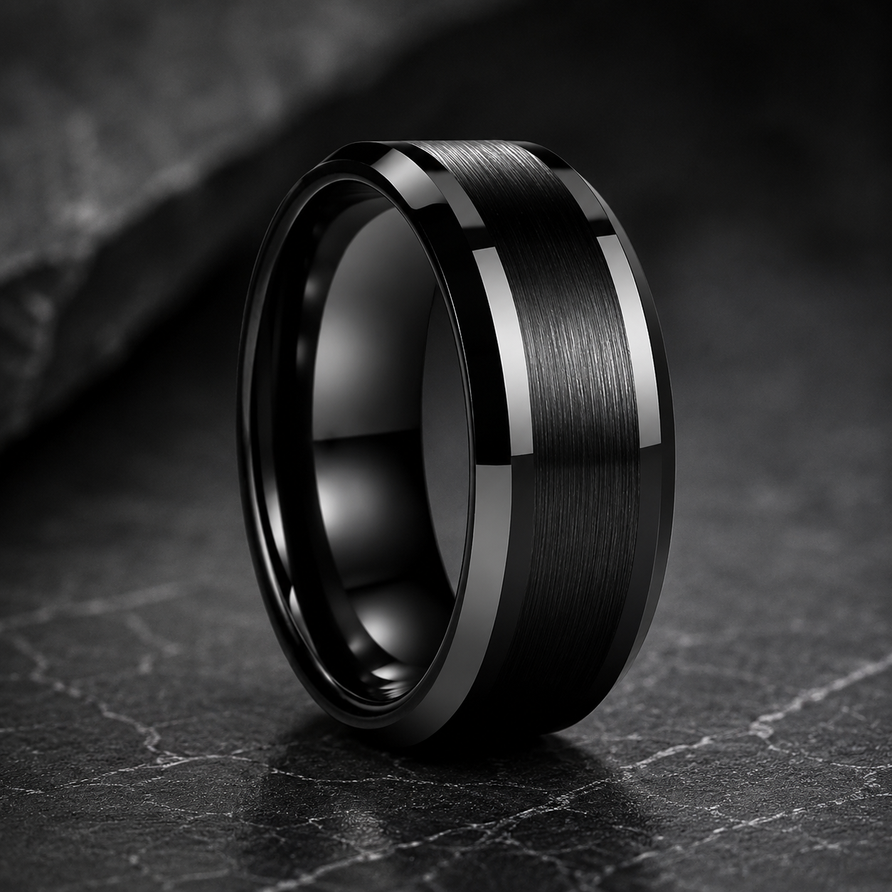10mm Black Tungsten Wedding Ring