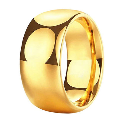 10mm Men Gold Tungsten Wedding Ring