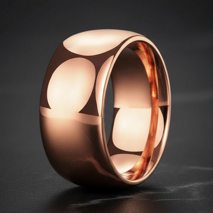 10mm Men Rose Gold Tungsten Wedding Ring