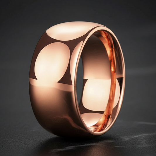 10mm Men Rose Gold Tungsten Wedding Ring