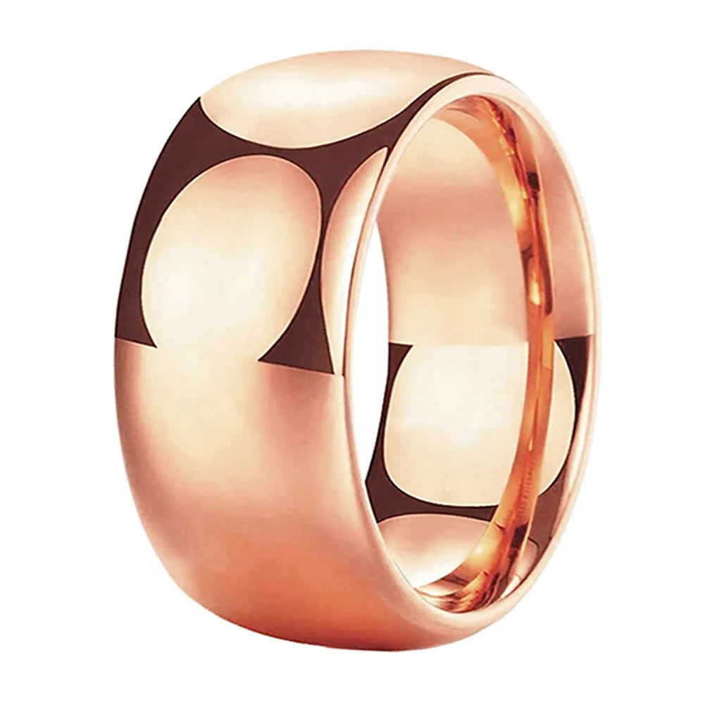 10mm Men Rose Gold Tungsten Wedding Ring