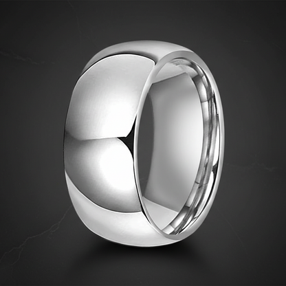 10mm Men Silver Tungsten Wedding Ring