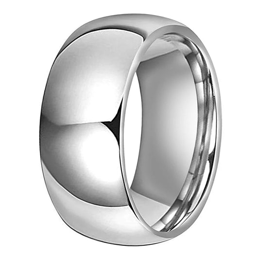 10mm Men Silver Tungsten Wedding Ring