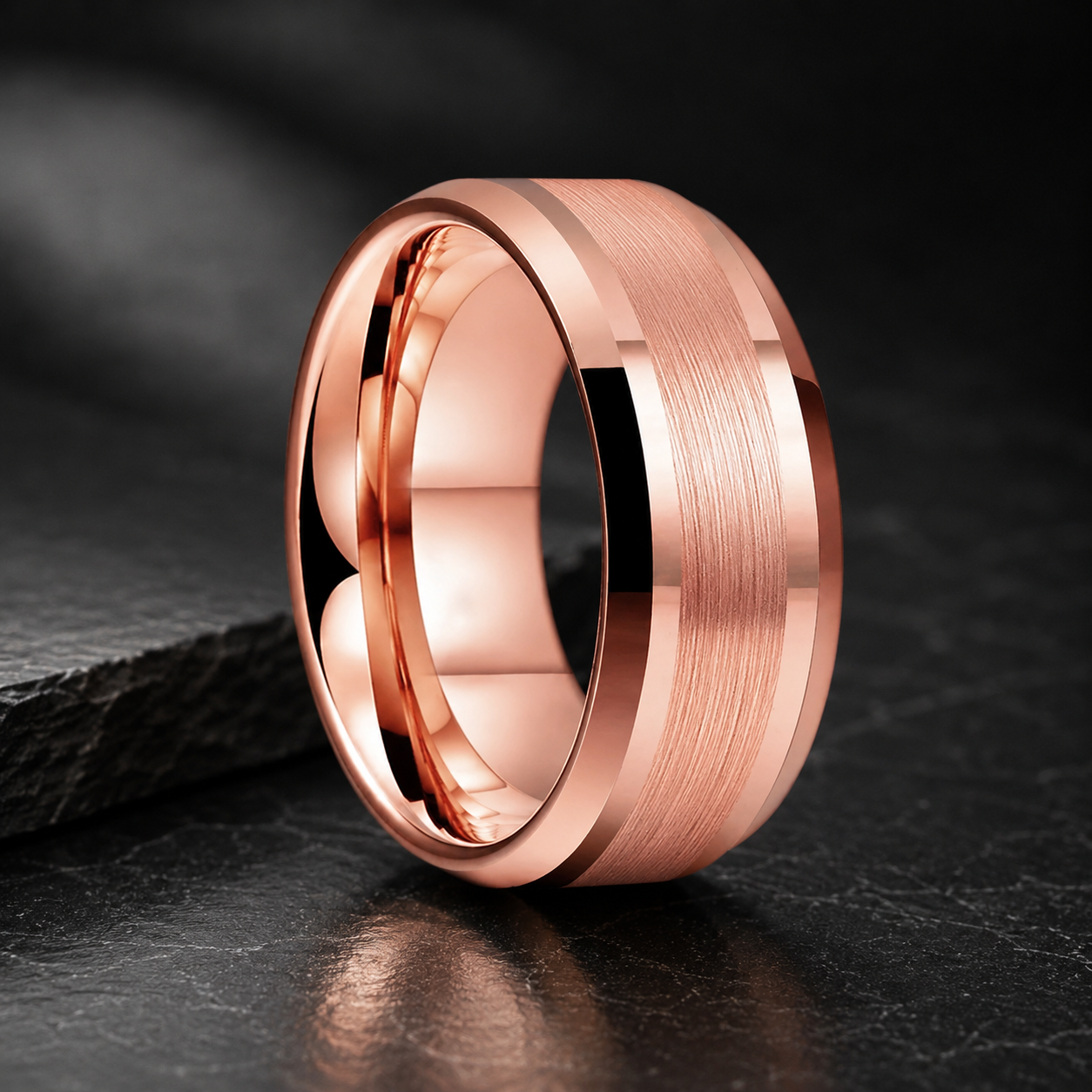 10mm Rose Gold Tungsten Ring